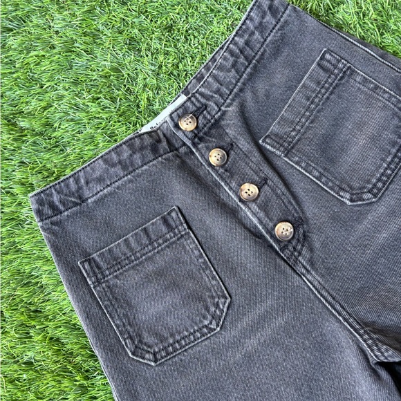 Reformation Jeans Eloise High Rise Exposed Button Seine Wash Black Jeans Size 24 - Picture 3 of 7